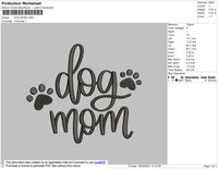 Dog Mom Text Embroidery File 4 size