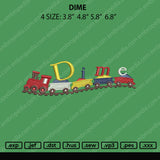 Dime Embroidery File 4 size