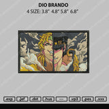 Dio Brando Embroidery File 4 size