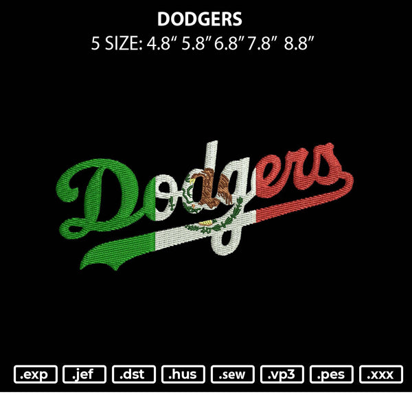Dodgers Embroidery File 6 sizes – Embropedia