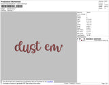 Dust Em Text Embroidery File 4 size