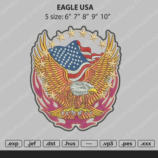 Eagle USA Embroidery File 5 size