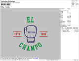 El Champo Embroidery File 4 size