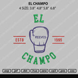 El Champo Embroidery File 4 size