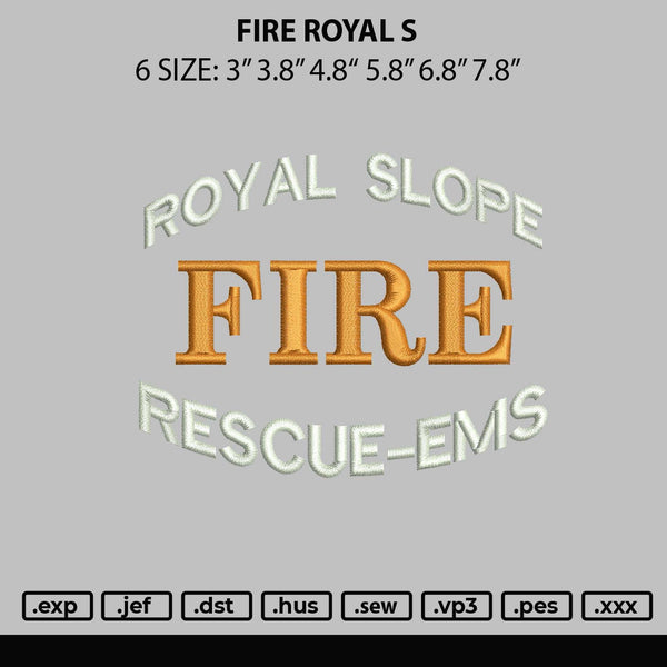 Fire Royal S Embroidery File 6 sizes