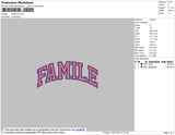Famile Embroidery File 4 size