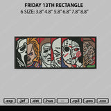 Friday The 13Th Rectangle Embroidery File 6 sizes