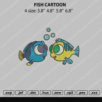 Fish Cartoon Embroidery File 4 size