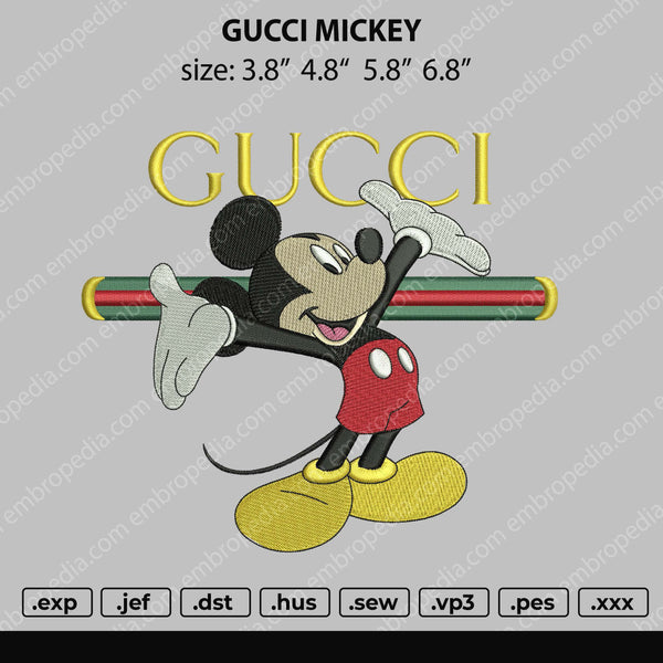 Mickey gucci logo Embroidery Design, mickey Embroidery File pes
