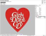 G Dont Cry Text Embroidery File 4 size