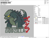 Godzilla Embroidery File 4 size