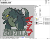 Godzilla Embroidery File 4 size