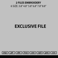2 Embroidery Files 6 sizes