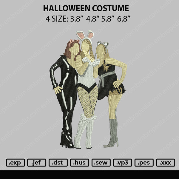 Halloween Cosstume Embroidery File 4 size