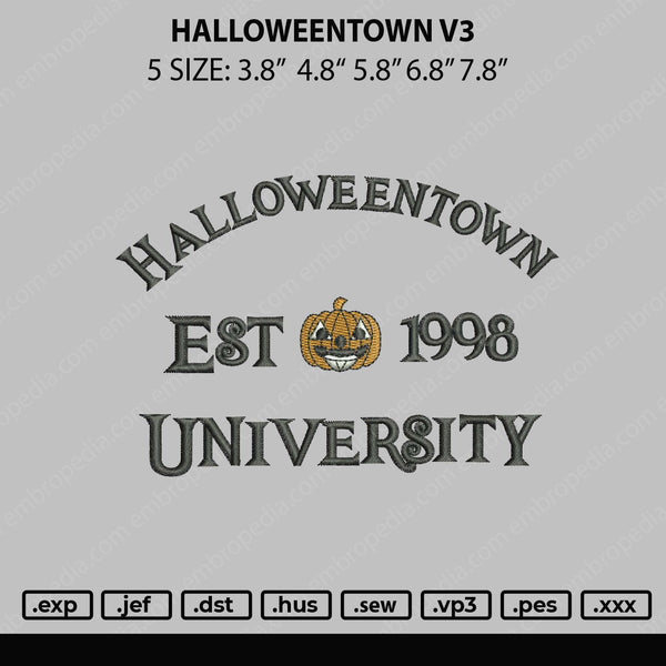 Halloweentown Embroidery File 5 sizes