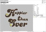 Happier Embroidery File 5 size