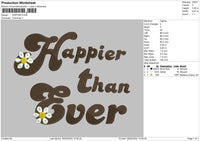 Happier Embroidery File 5 size