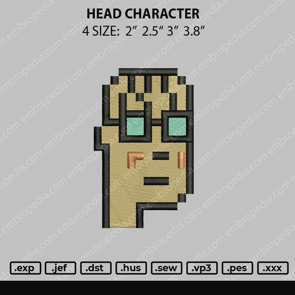 Head Character Embroidery File 4 size