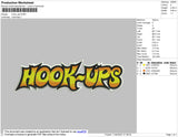 Hooks Up Text Embroidery File 4 size