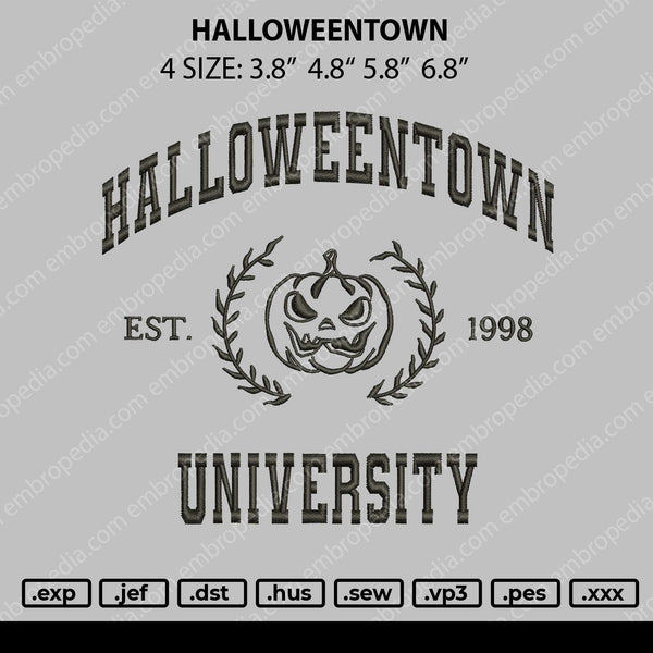 Halloweentown Embroidery File 4 size