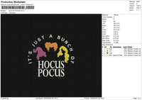Hocus Pocus Embroidery File 4 sizes
