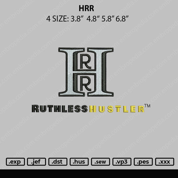 HRR Embroidery File 4 size