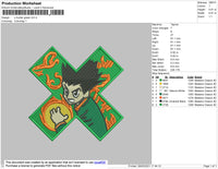H X H Green Embroidery File 4 size