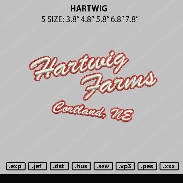 Hartwig Embroidery File 5 sizes