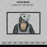 Itachi Mask Embroidery File 4 size