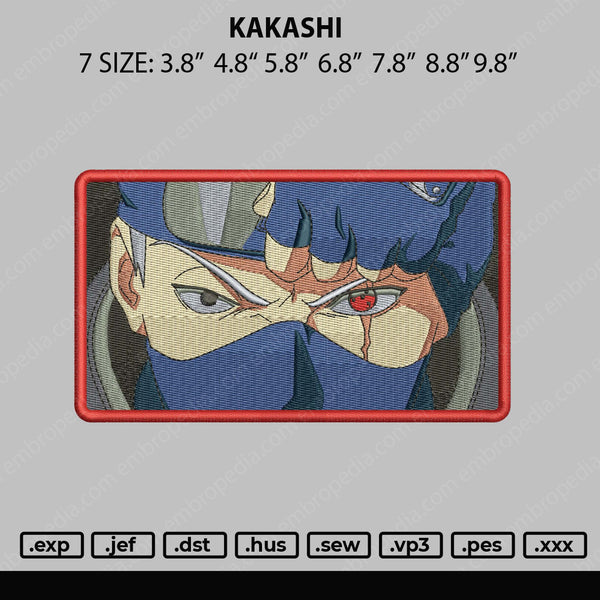 Kakashi Eyex Embroidery File 7 size
