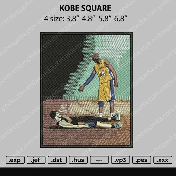 Kobe Square Embroidery File 4 size