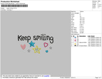 Keep Smiling Embroidery File 3 size 3 file