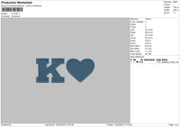 K Love Embroidery File 4 size