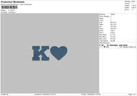 K Love Embroidery File 4 size
