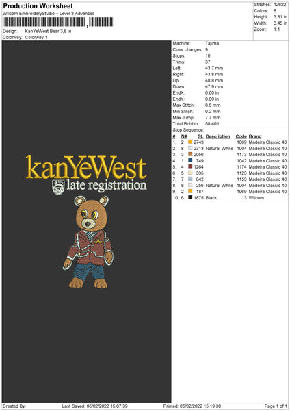 Kanye West Bear Design | Backpack