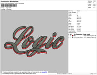 Logic Text Embroidery File 5 size