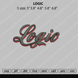 Logic Text Embroidery File 5 size