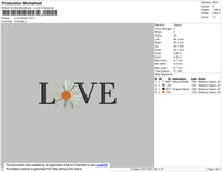Love Flower Embroidery File 4 size