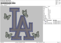 LA Butterfly Embroidery File 4 size