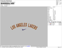 LA Lakers Swoosh Embroidery File 4 size