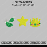 Leaf Star Crown Embroidery File 4 size