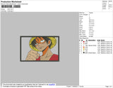 Luffy Rectangle Embroidery File 4 size