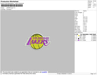 Lakers Logo Embroidery File 4 size