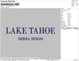 Lake Tahoe Embroidery File 4 size