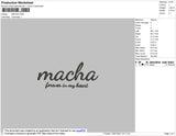 Macha Text Embroidery File 4 size