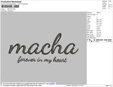 Macha Text Embroidery File 4 size