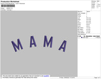 Mama Text Embroidery File 4 size