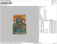MF DOOM Embroidery File 4 size