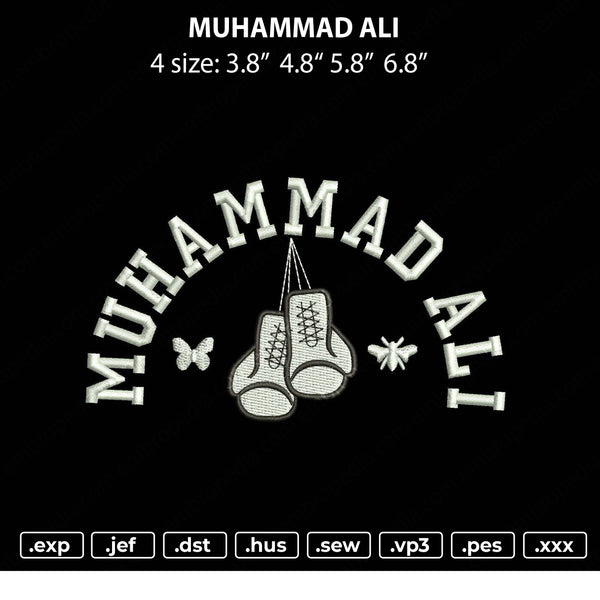 Muhammad Ali Embroidery File 4 size