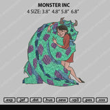 Monster Embroidery File 4 size